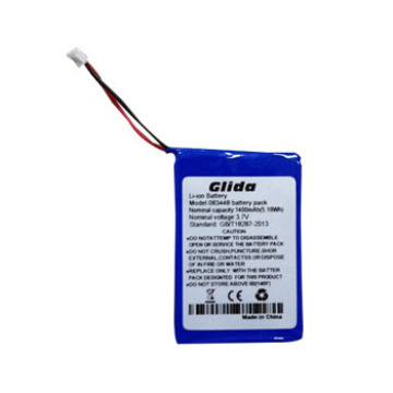 3,7 V Lithium-Ionen-Aluminiumgehäuse 1400 mAh Akku CE ROHS